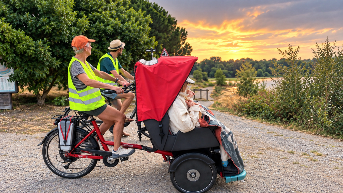 DR- À la Roseraie, il est désormais prêt à prendre la route. Un drôle de vélo à trois roues, équipé d’une assistance électrique, attend ses premiers passagers. Son objectif : permettre à des habitants du quartier, notamment des seniors, de retrouver le plaisir d’une balade à vélo, même lorsque pédaler seul n’est plus possible.