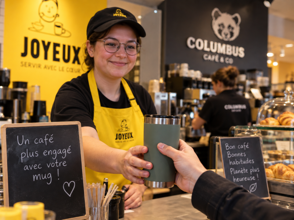 Le 25 septembre 2026, Café Joyeux et Columbus Café participeront à Angers au Bring Your Mug Day. Venez avec votre mug et repartez avec une boisson offerte.
