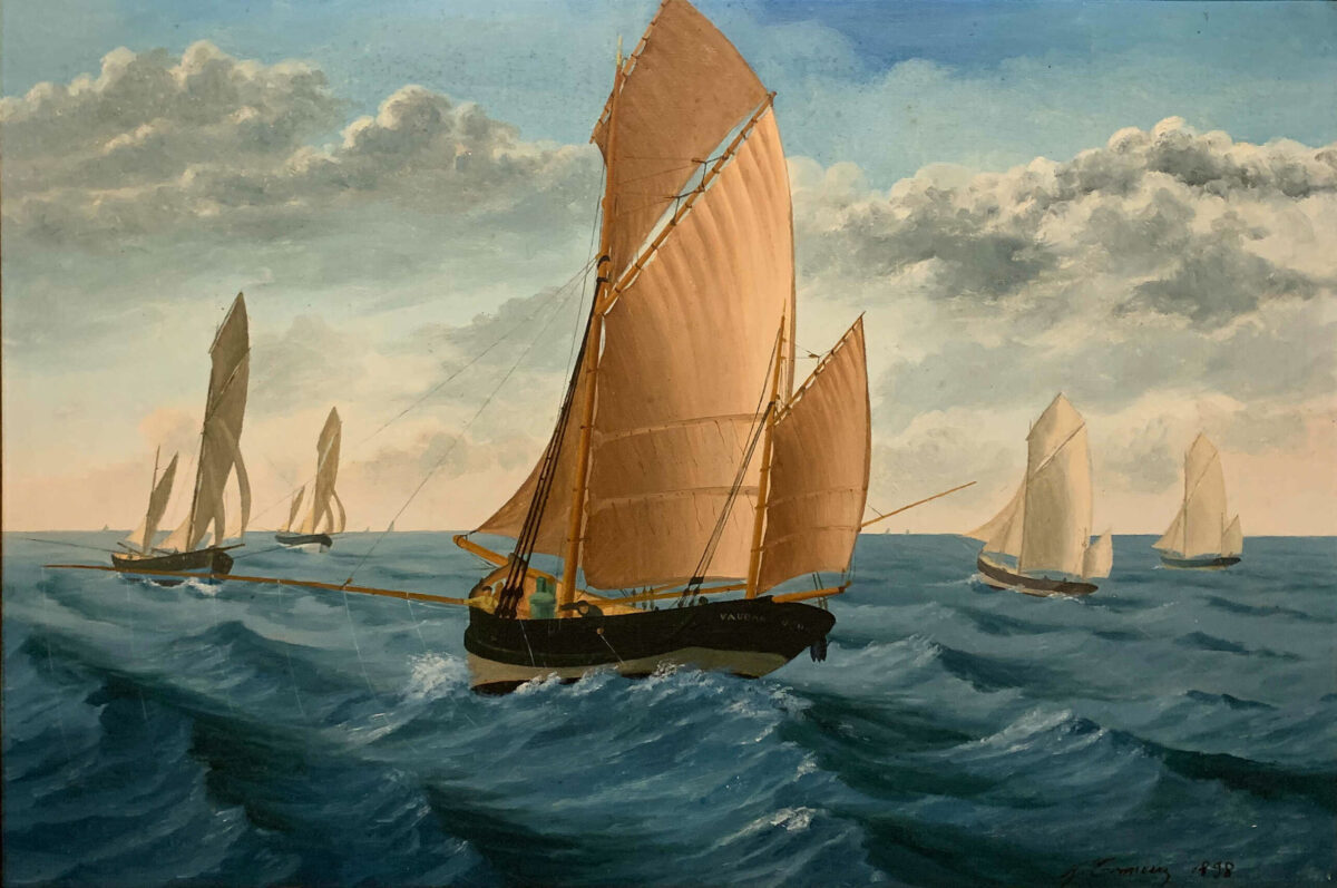 L’image actuelle n’a pas de texte alternatif. Le nom du fichier est : Les_thoniers_groisillons_en_peche_Jean_Tonnerre_1898.jpg