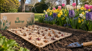 Présentée au Salon du Végétal à Angers, Bulb’up permet de créer un massif fleuri en quelques minutes grâce à une plaque biodégradable déjà garnie de bulbes.