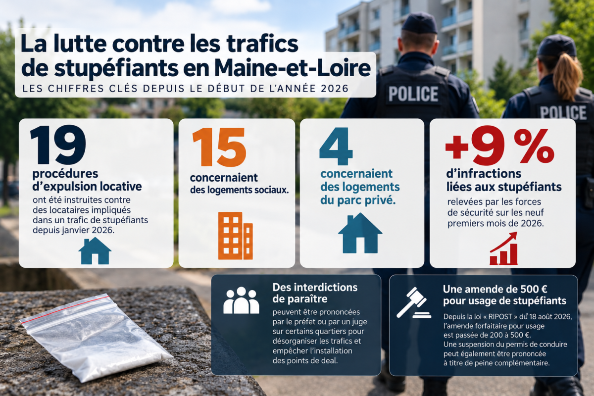 En Maine-et-Loire, 19 procédures d’expulsion ont été engagées depuis janvier contre des locataires impliqués dans des trafics de drogue. Les mesures se renforcent.