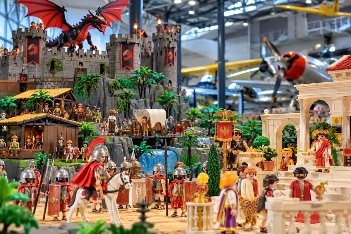 Credit Angers Info / u 17 octobre au 1er novembre 2026, l’exposition Playmobil® revient au musée Espace Air Passion à Marcé, près d’Angers, avec plus de 5 000 figurines.