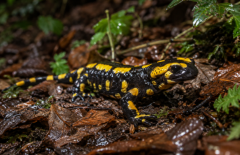 Pourquoi la salamandre tachetée sort-elle les nuits humides d’automne ? Habitat, menaces et deux sorties nature dans le Maine-et-Loire.