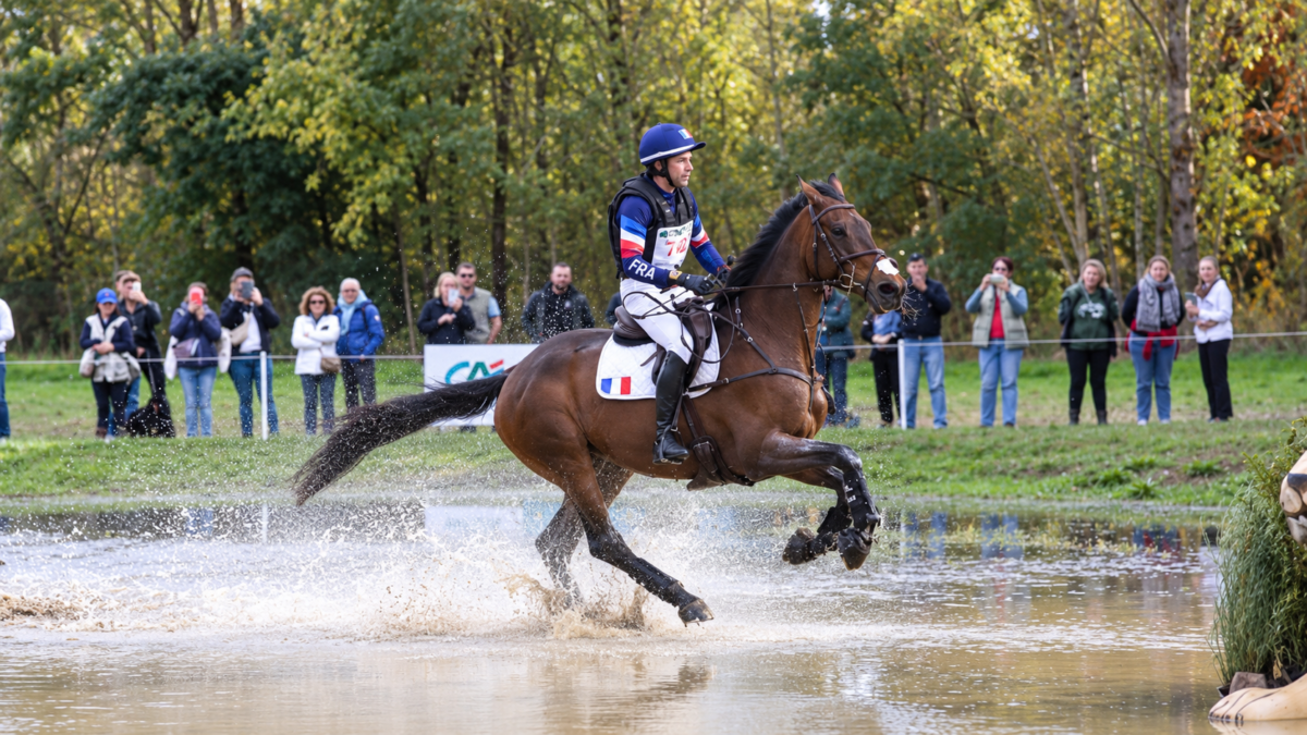 Crédit Mondial du Lion- Au Mondial du Lion, Alexis Goury et Jeroboam Wal signent un beau cross chez les 7 ans. Deux secondes les séparent de la tête avant le saut d'obstacles.