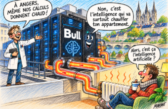Bull inaugure son nouveau site à Angers. Avec ses supercalculateurs, l'entreprise prévoit aussi de valoriser la chaleur produite par ses machines pour chauffer des logements.