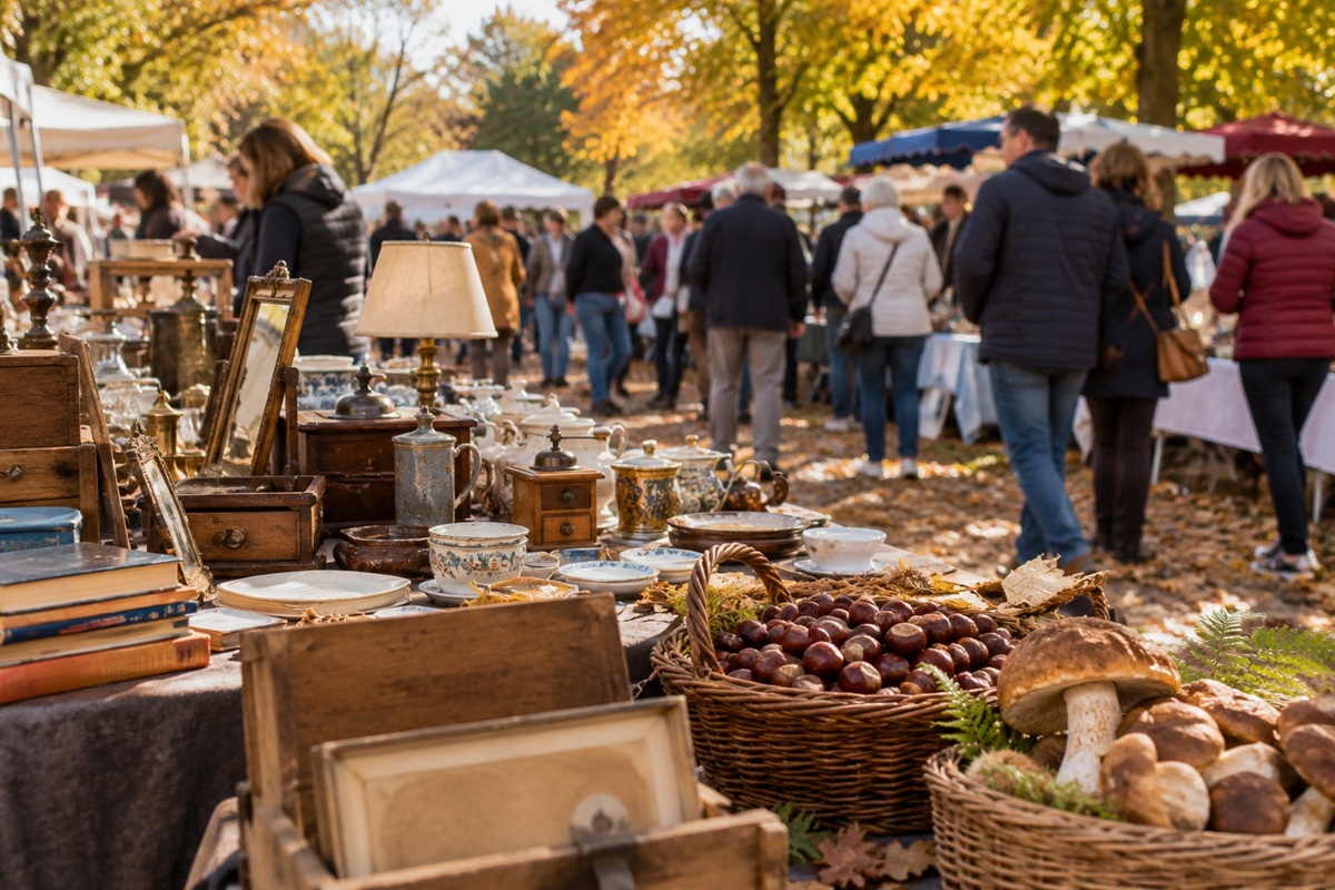 Illustration- Brocantes à Saumur et Sainte-Gemmes-sur-Loire, loto à Mazé-Milon, sorties champignons : nos idées pour ce dimanche 25 octobre en Maine-et-Loire.