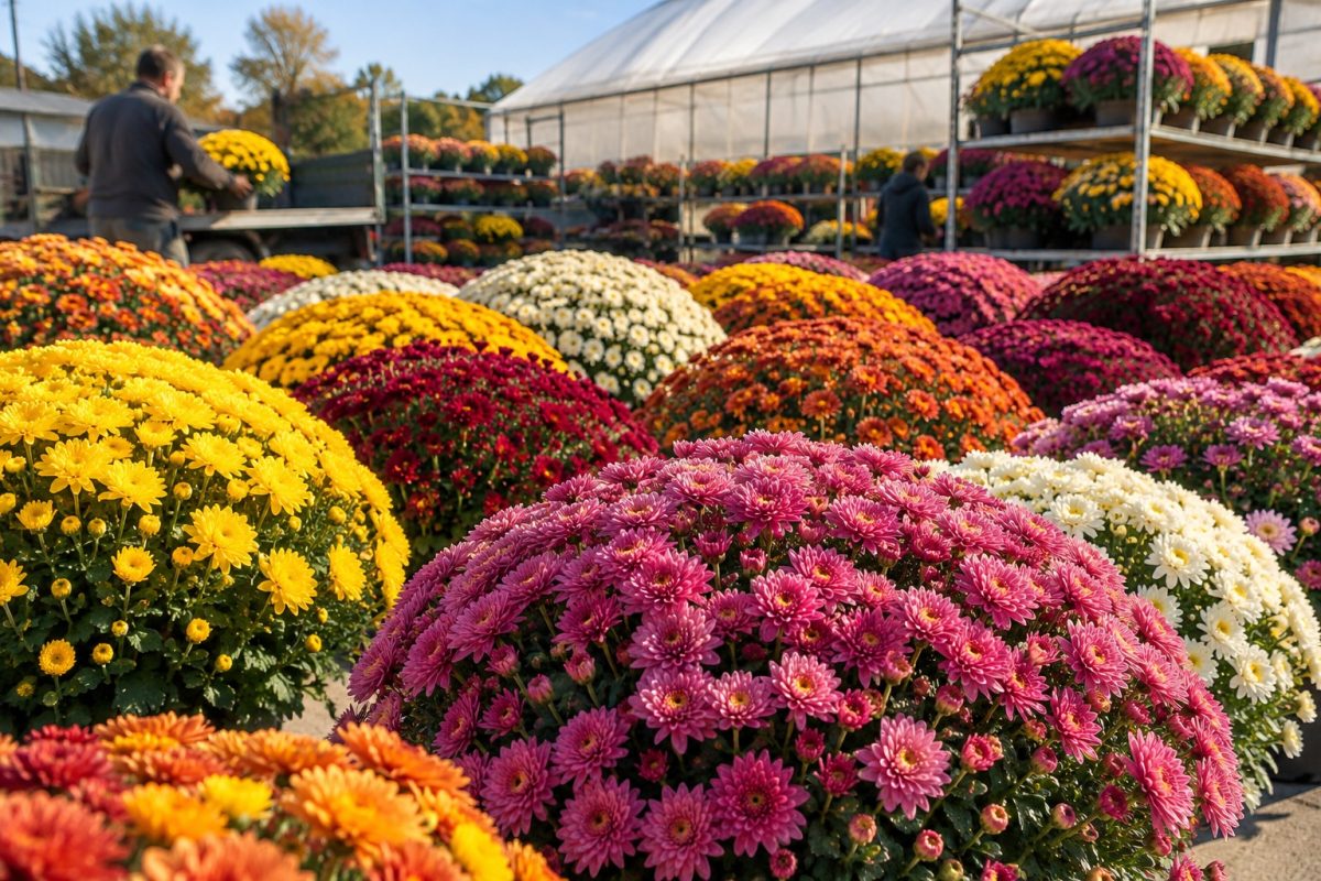 Crédit Angers Info - À l’approche de la Toussaint, le chrysanthème reste incontournable. Chiffres de production, poids de l’horticulture en Maine-et-Loire et évolution des achats.