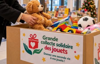 Crédit Angers Info / Illustration/ Du 1er au 30 novembre 2026, six points de collecte accueilleront les jouets en bon état à Angers. Les dons seront redistribués aux familles modestes.